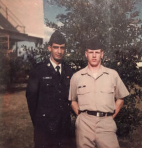 Ray Hanania with fellow soldier Airman Lowry at Lackland Air Force Base 1973. Photo courtesy of Ray Hanania